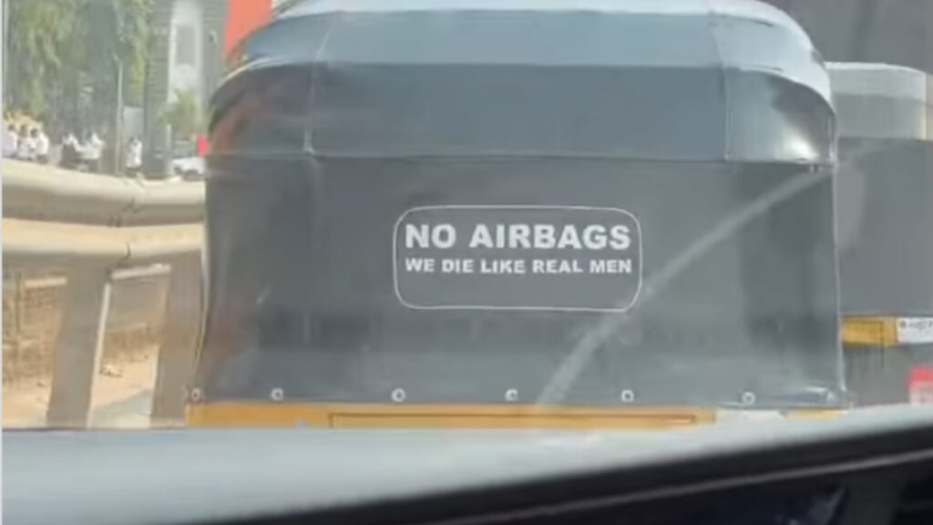 Pune Rickshaw’s Bold ‘No Airbags’ Warning Sets Social Media Abuzz