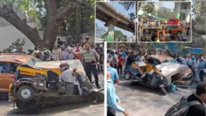 Mumbai: 1 Dead, 4 Injured After Under-Construction Metro Pillar Collapses on Auto-Rickshaw and Car in Mulund