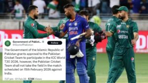 Pakistan to Skip India Clash in 2026 T20 World Cup After Government Directive