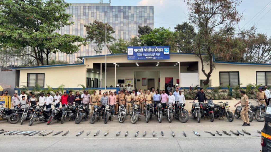 Pune Police Crush Modified Silencers in Kharadi, Action Against 45 Bullet Riders For Loud Explosive Noise