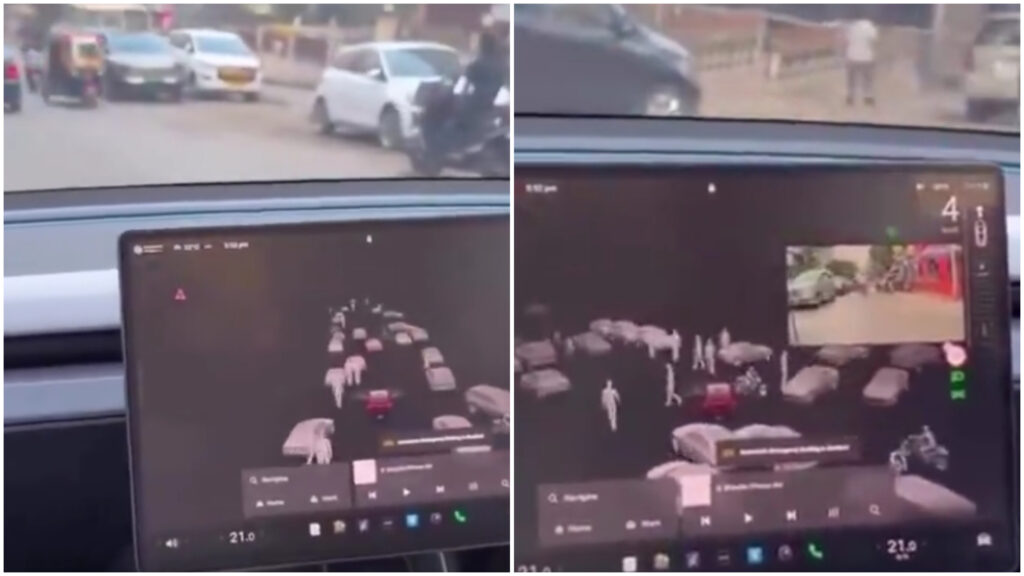 ‘Tesla Gets a Brain Freeze’: Viral Clip Captures Carmaker’s Tech Navigating Chaotic Indian Traffic