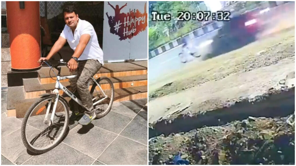 Caught on Camera: Businessman Thrown Into Air, Killed as Minor Driving Speeding Car Crashes Into His Bicycle Near Mumbai