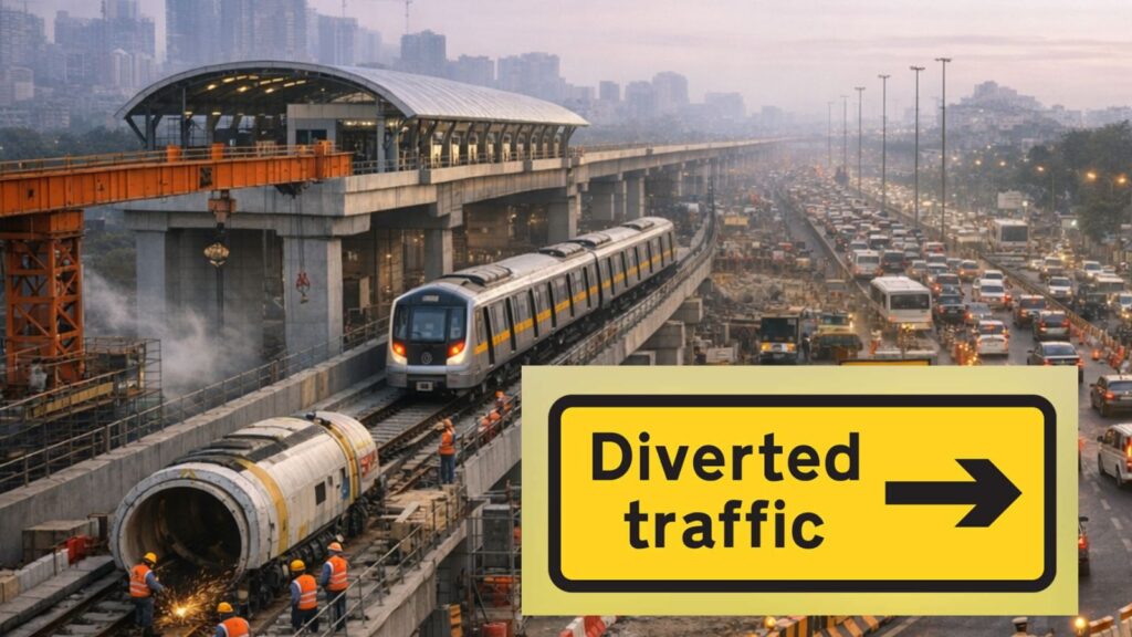 Pune: Traffic Diversion On Mumbai–Bengaluru Highway Near Balewadi Metro Station For Foot Overbridge Work