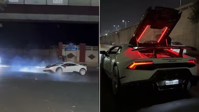 Lamborghini Driver Performs Dangerous Drift Stunt in Bengaluru; Viral Video Prompts Police Action