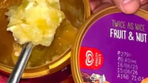 Viral Video Sparks Concern Over ‘Oil’ In Frozen Dessert Tub, Triggers Debate On Food Quality