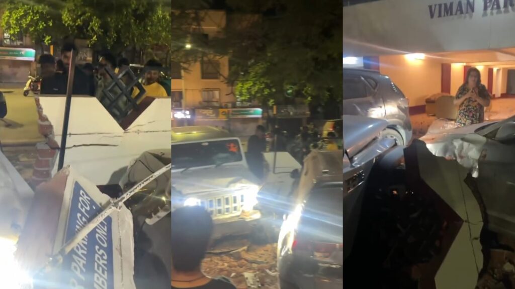 Midnight Horror in Viman Nagar: Thar Driver in Reverse Gear Smashes Society Wall, Rams Two Luxury Cars