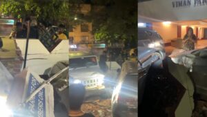 Midnight Horror in Viman Nagar: Thar Driver in Reverse Gear Smashes Society Wall, Rams Two Luxury Cars