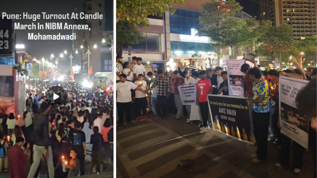 Pune: Huge Turnout At Candle March In NIBM Annexe