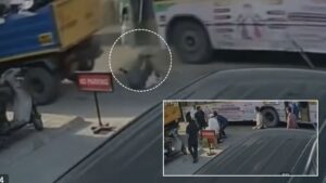 Pune: PMPML Bus Brake Failure Triggers Accident at Vanaz Chowk; CCTV Footage Surfaces