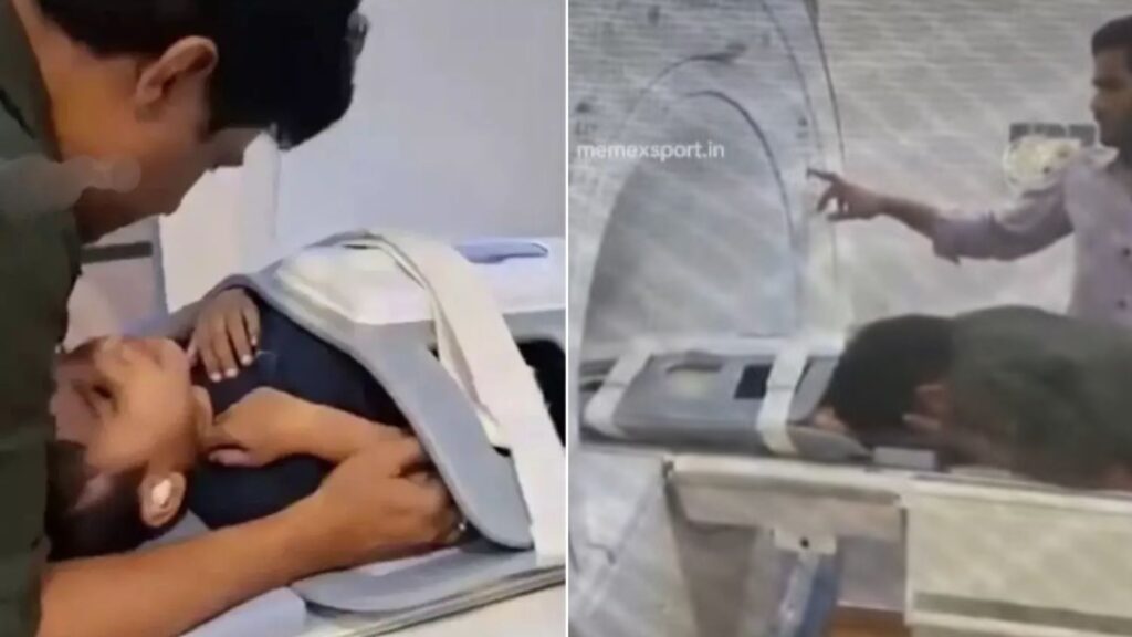 Watch: Father Calms Scared Child During MRI By Lying Beside Him Inside Machine