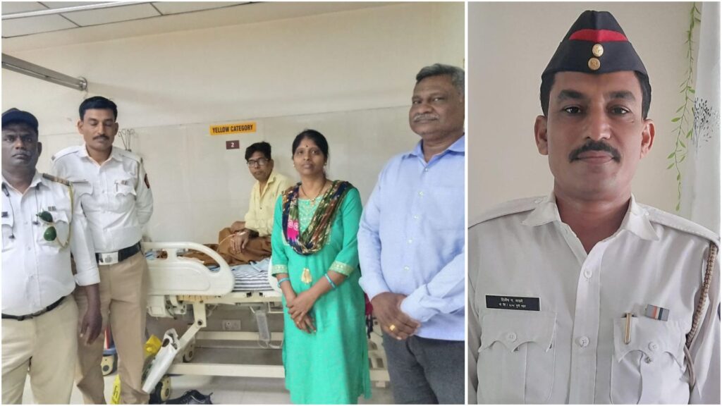 Pune Traffic Police Save Man’s Life After He Collapses At Market Yard Junction