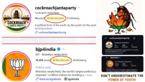 Cockroach Janta Party surpasses BJP on Instagram, has over 12 million followers
