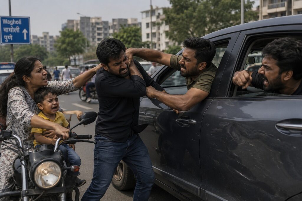Pune: Couple And 3 Year Child Allegedly Assaulted Road Rage Incident; Four Booked In Wagholi