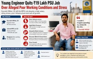 Young Engineer Quits ₹19 Lakh PSU Job Over Alleged Poor Working Conditions and Stress