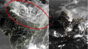 Heatwave Peaks, Rain Nears: Satellite Captures 2,500-Km-Wide Cloud Band Moving Towards India