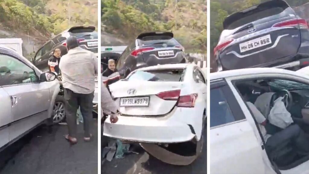 Accident on Mumbai-Pune Expressway Missing Link; Four Vehicles Involved