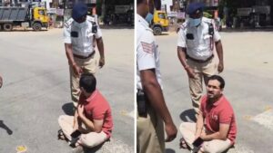 Man Sits On Road In Protest After Pregnant Wife Gets Stuck During VIP Convoy Traffic Halt, Video Viral