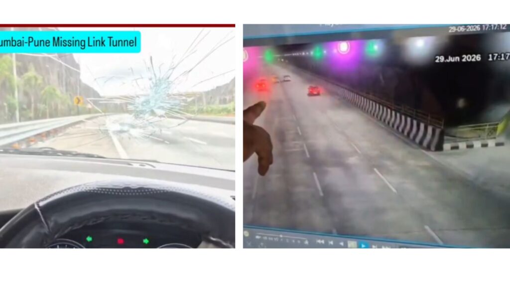 Rockfall Inside Mumbai–Pune Expressway Missing Link Tunnel Damages Car, Driver Suffers Minor Injuries