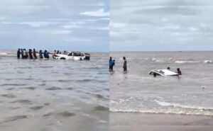 Pune Tourists’ Beach Fun Turns Costly As SUV Gets Trapped In Sand At Anjarle