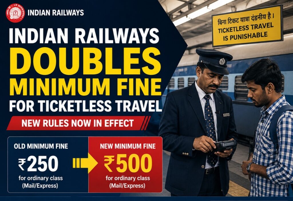 Indian Railways Doubles Minimum Fine for Ticketless Travel; New Rules Now in Effect