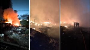 Pune News: Massive Blaze Guts Illegal Scrap Warehouses In Chikhali; 60 Firefighters Battle Fire For Over Two Hours