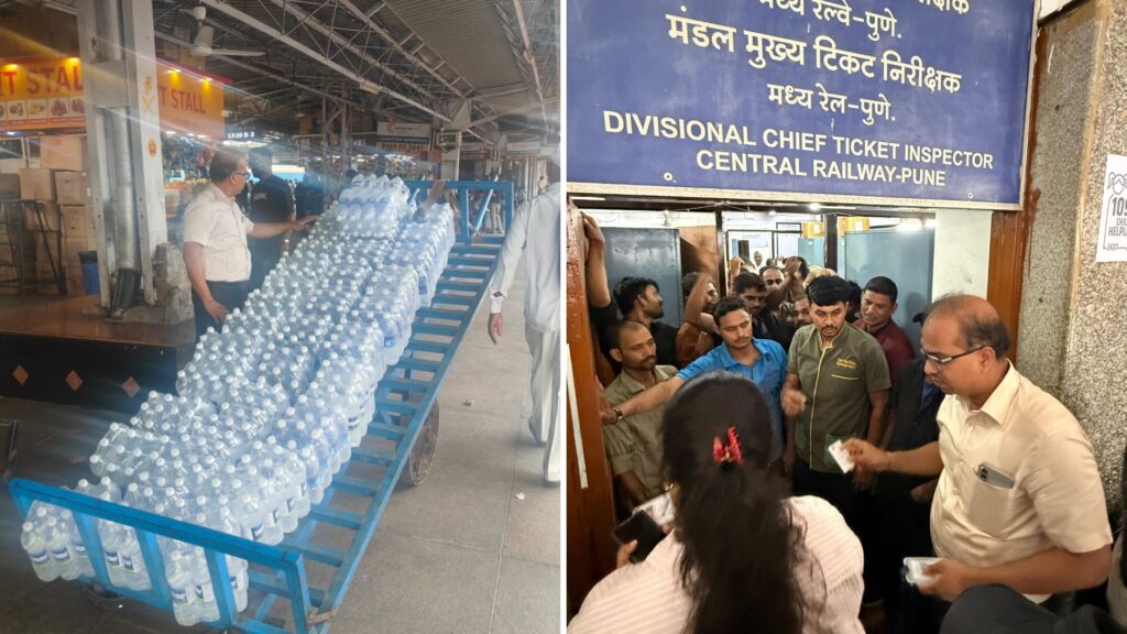 Pune Railway Cracks Down On Illegal Vendors; 27 Hawkers Booked, 420 Bottles Of Unauthorized Water Seized