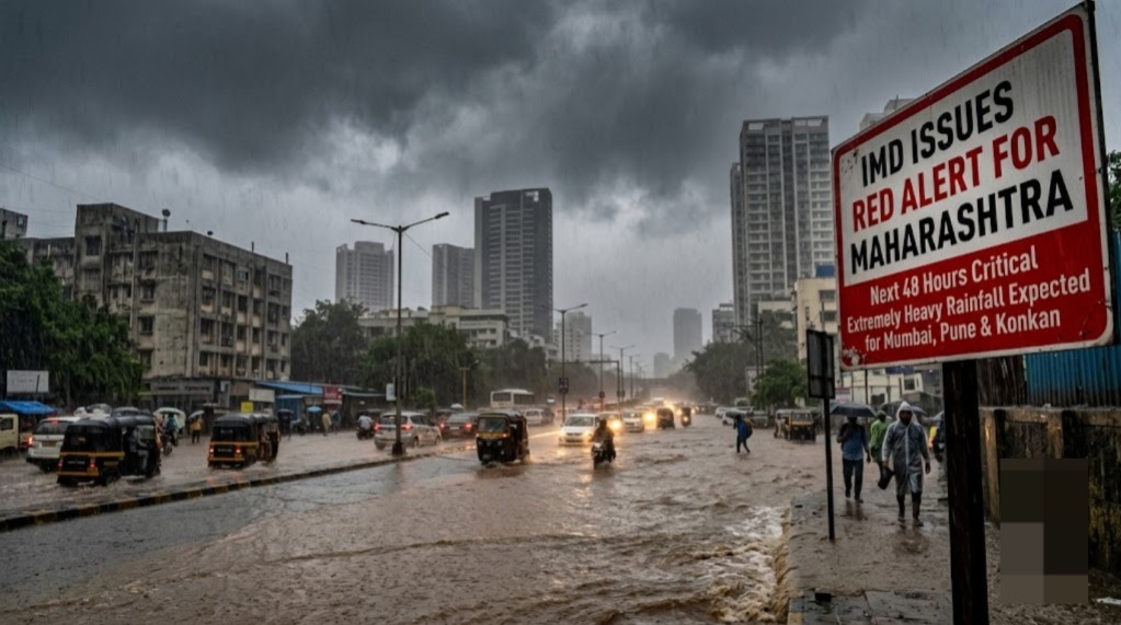 IMD Issues Red Alert For Maharashtra: Next 48 Hours Critical For Mumbai, Pune And Konkan As Extremely Heavy Rainfall Expected