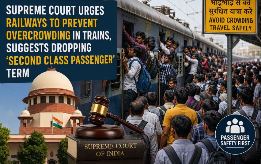SC Directs Railways to Tackle Train Overcrowding, Orders ₹8 Lakh Compensation to Widow