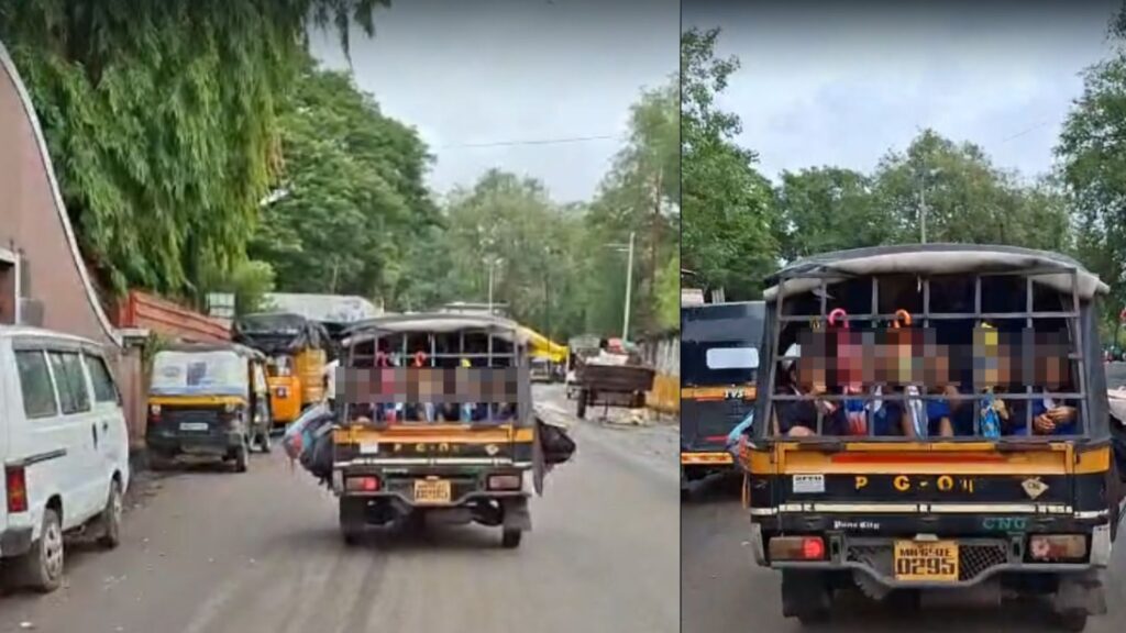 Pune News: Why Risk Young Lives? Overcrowded Vehicle Carrying School Children In Khadki Raises Concern