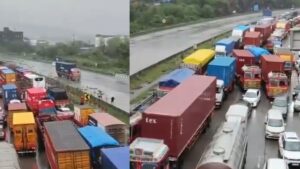 Mumbai-Pune Expressway Traffic Halted After Heavy Rain Triggers Landslide, Flooding; Travel Advisory Issued