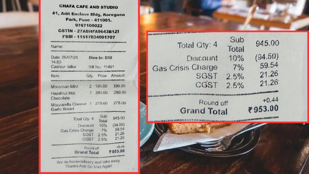 Pune: FDA Complaint Filed Against Koregaon Park Café Over 7% Gas Crisis Charge