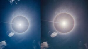 Sky Meets Spirituality: Rare Solar Halo Captivates Warkaris During Ashadhi Wari Near Dive Ghat  